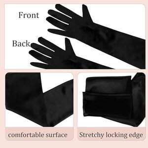 Long Black Gloves Opera 50cm Costume Accessory main image 1